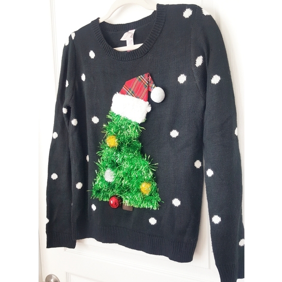Ugly Christmas Sweater Tinsel Christmas Tree Large - Picture 2 of 5